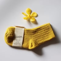 Collegien Plain Ribbed Ankle Socks【Golden kiwi】