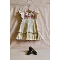 Bonjour  Dress pleated ivory taffetas