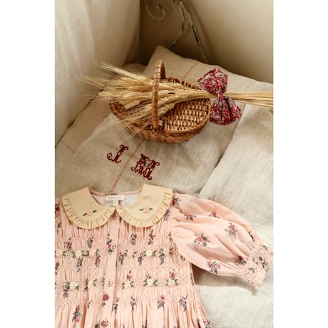 Bonjour  Romantique tunique Pink garden flowers print - cotton voile