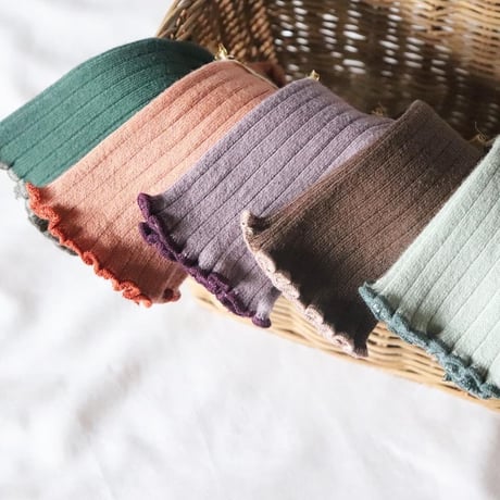 Collegien Lettuce Trim Socks【Bois de Rose】
