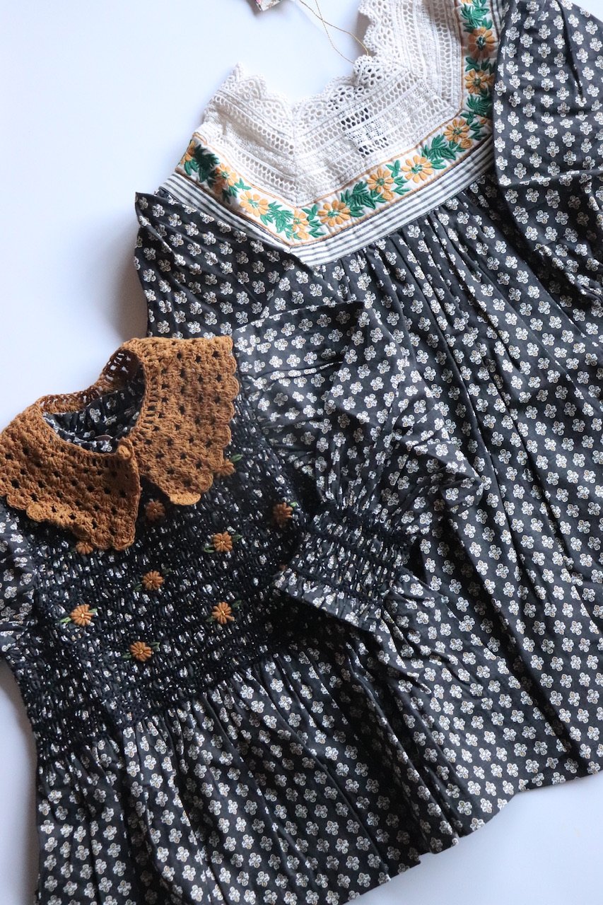 ワンピース Bonjour DENIM TUNIQUE handsmock 10y ワンピース Bonjour