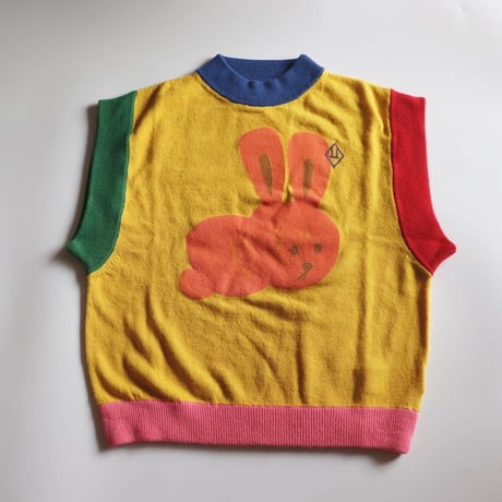 The Animals Observatory  Parrot Kids Vest Yellow Rabbit