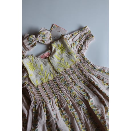 Bonjour  Tunique with emb collar&hair clip Farandole flowers print