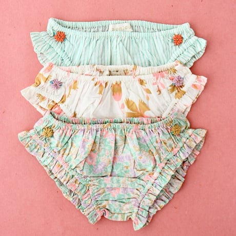 Bonjour  3panty set in pouch pastel garden
