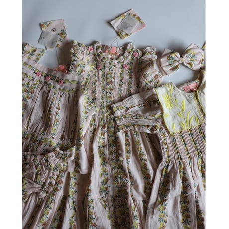 Bonjour  Tunique with emb collar&hair clip Farandole flowers print