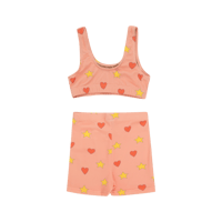 TINYCOTTONS heart stars swim set PAPAYA