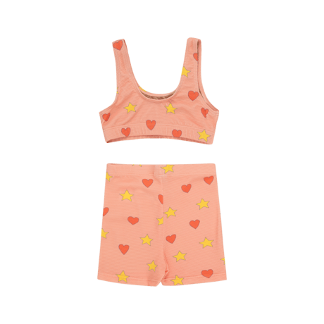 TINYCOTTONS heart stars swim set PAPAYA