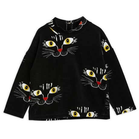 Mini Rodini  CAT FACE VELOUR SWEATER