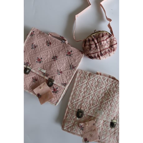 Bonjour  Wallet bag Pink Garden flowers print