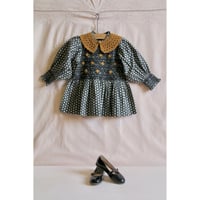 Bonjour  Handsmock blouse with crochet collar provencal print