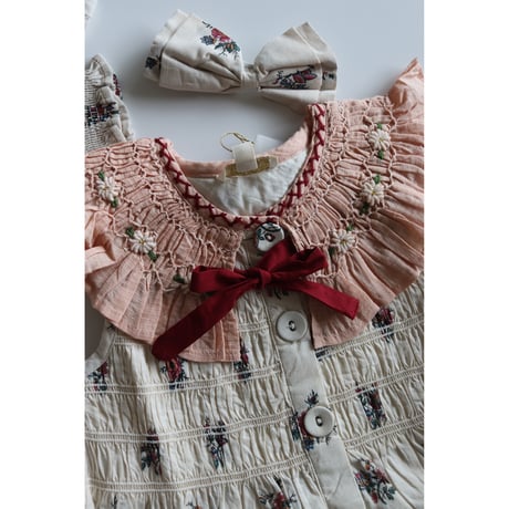 Bonjour  Tunique with hair clip Garden flowers print - cotton voile