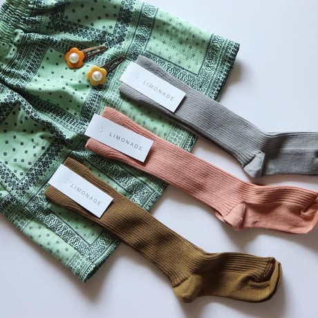 limonade Knee Ribbed Socks (GREY)