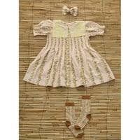 Bonjour Ibiza top+hairclip flowers lurex ecru