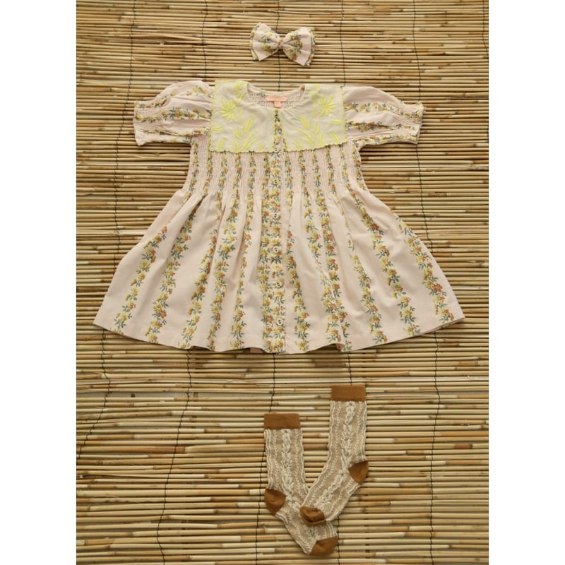 小売 Bonjour diary 花柄ワンピース 4y bonjour diary 刺繍花柄