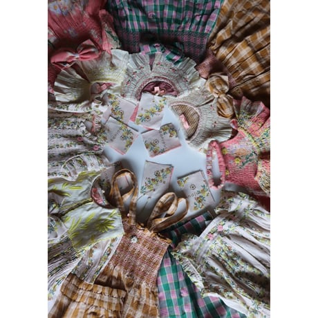 Bonjour  Tunique with emb collar&hair clip Farandole flowers print