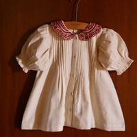 Bonjour  Long blouse with emb. collar Natural cotton flex