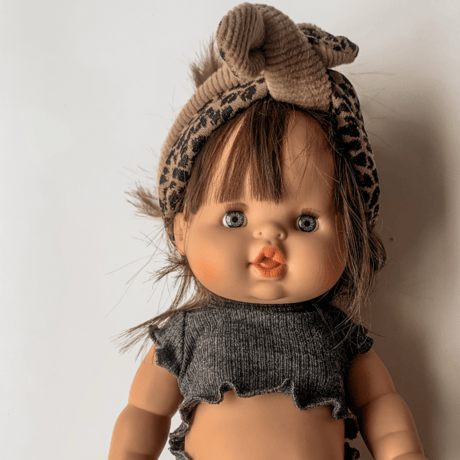 doll clothes (head scarf leopard)