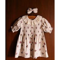Bonjour  Tunique with hair clip Garden flowers print - Denim