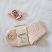 Collegien Plain Ribbed Ankle Socks【Sorbet】