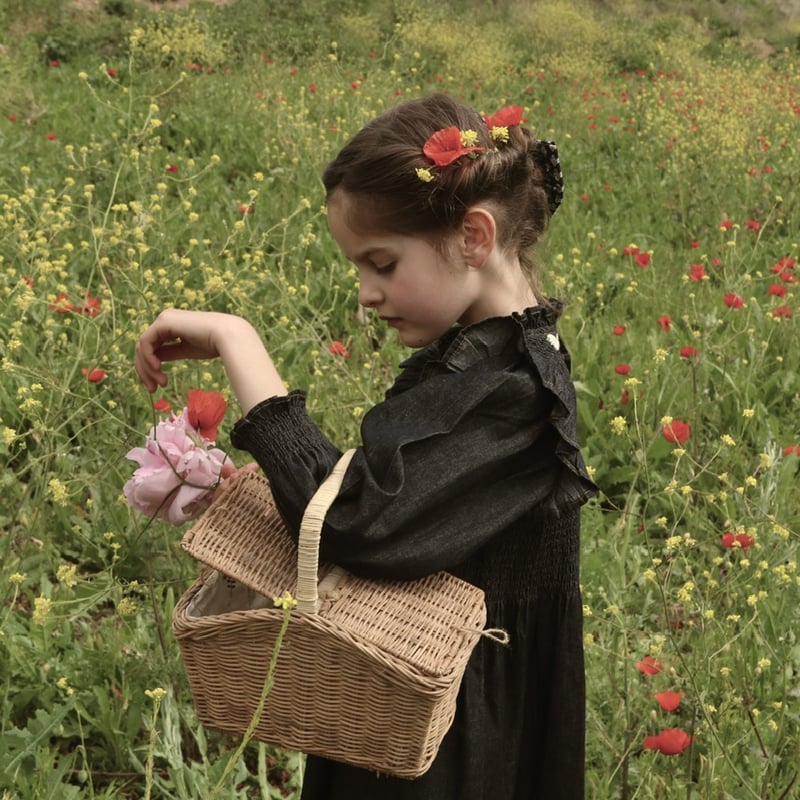 Bonjour Dress pleated black taffetas | hanakao