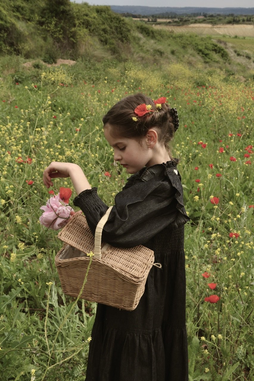 ワンピース bonjour diary Black velvet dress 4y Dear Darling fashion for dolls「ビッグカラーシャツワンピースセット