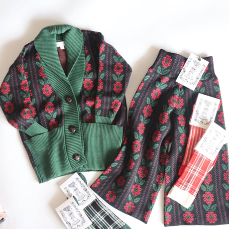 Bonjour  Red Flower Cardigan