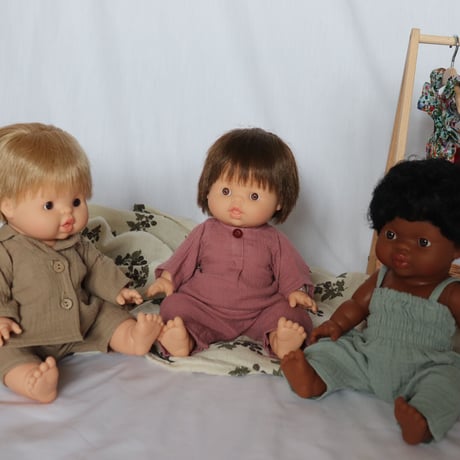 minikane DOLL CLOTHES Ensemble mao en cotton double gaze rose orchidee