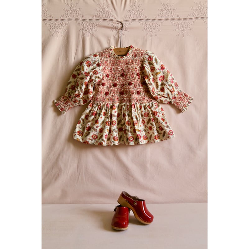 Bonjour Handsmock blouse with crochet collar A