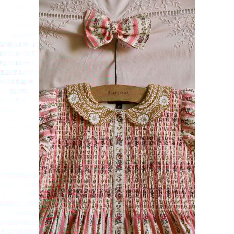 Bonjour Tunique with hair clip tapestry pink s