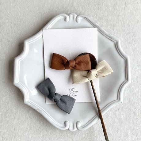 HOME&LINEN  leather ribbon clip  6color