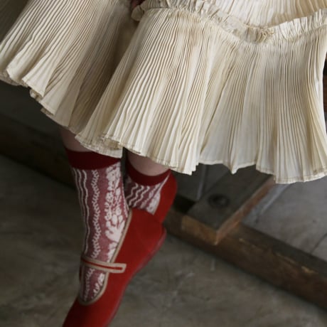 Bonjour  Dress pleated ivory taffetas