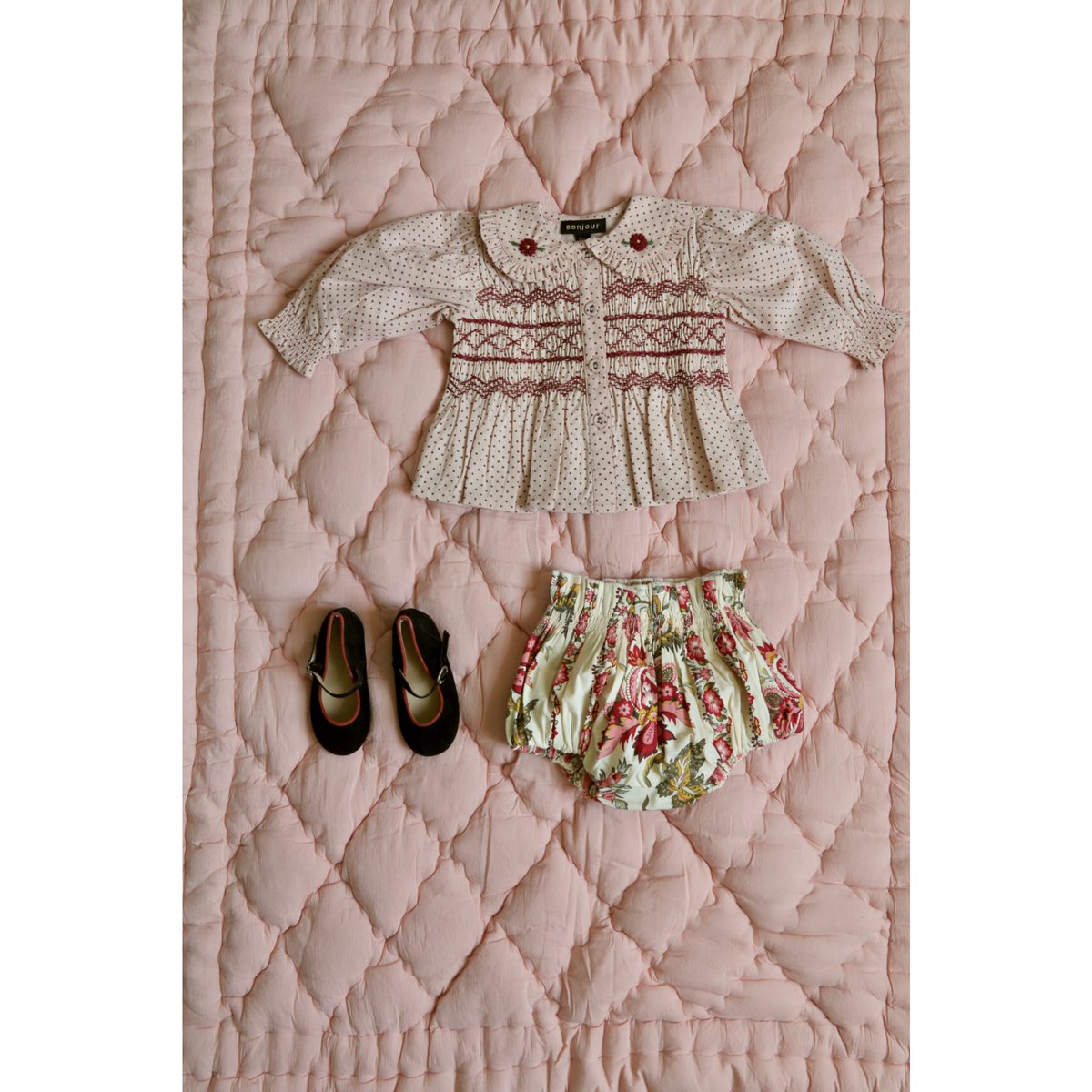 Bonjour diary ブルマ　リバーシブル bonjour diary リバーシブル ブルマ 花柄 ストライプ 12-18m 2025年