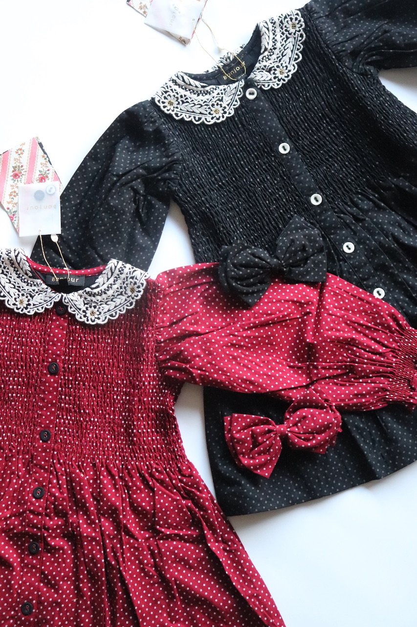 【美品】 Bonjour Diary Tunic/dress 8Y BONJOUR DIARY ROMANTIC TUNIC DRESS / PINK SUSHI - Milk + Bots