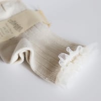Collegien  Tulle Frill Ribbed Ankle Socks 【Doux Agneaux】