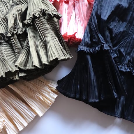 Bonjour  Dress pleated ivory taffetas