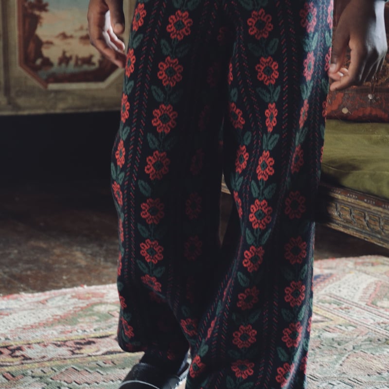 Bonjour Red Flower pants | hanakao