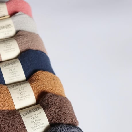 Collegien ◎Pointelle merino wool tights (Caramel au Beurre sale)
