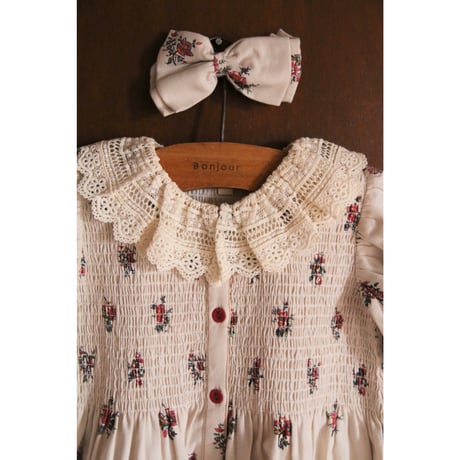 Bonjour  Tunique with hair clip Garden flowers print - Denim