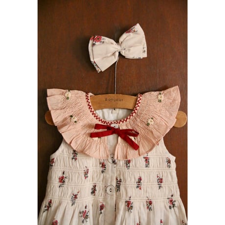 Bonjour  Tunique with hair clip Garden flowers print - cotton voile