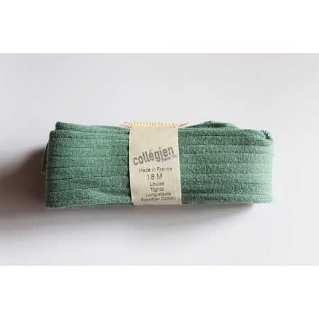 Collegien Louise Ribbed Tights   〈Celadon〉