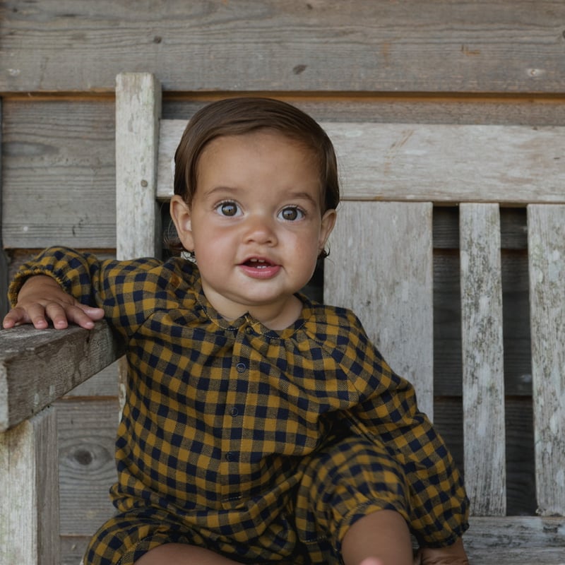 ロンパース・カバーオール organic zoo gingham check bodysuit ロンパース・カバーオール organic zoo gingham check bodysuit