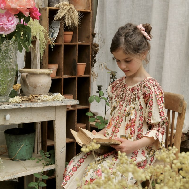 Bonjour Dress Jacqueline border print | hanakao