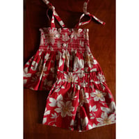Bonjour  Short & top set Gaughin print - Vanilla dyed light canvas