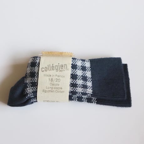 Collegien  Gingham Knee high Socks【Nuit Etoilee】