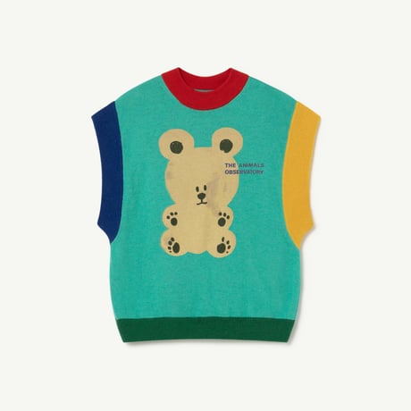 The Animals Observatory  Parrot Kids Vest Turquoise Bear