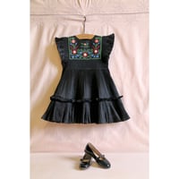 Bonjour  Dress pleated black taffetas