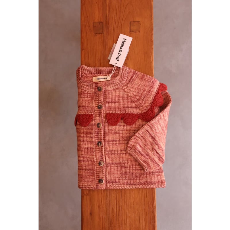 Misha&Puff Scallop Yoke Cardigan(Prairie Rose)
