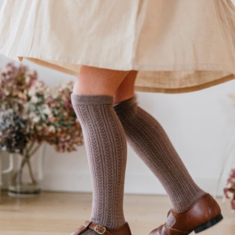Collegien Pointelle Merino Wool Knee-high Socks【jour de pluie】