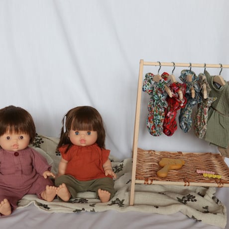 minikane DOLL CLOTHES Ensemble mao en cotton double gaze rose orchidee