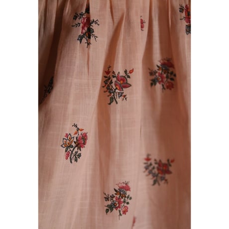 Bonjour  Romantique tunique Pink garden flowers print - cotton voile